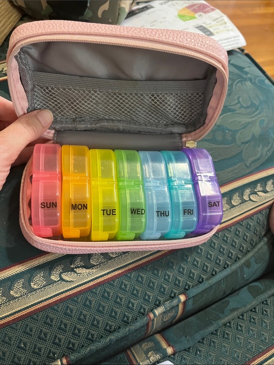 Unsure Handbags - Everyday Pink Travel Pill Organizer Case with Seven-Day Compartments